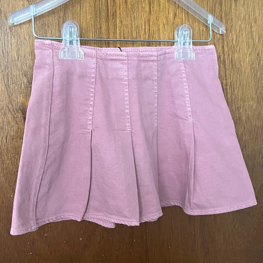 Zara Girl’s Pink Denim Pleated Skirt